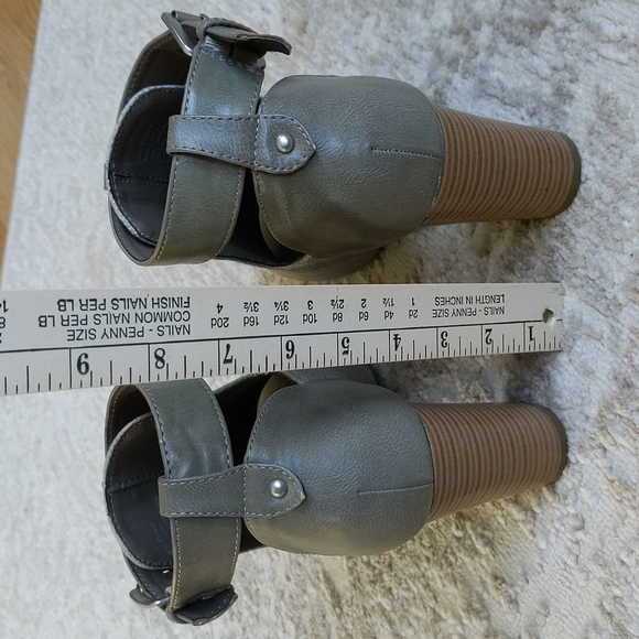 Sole Senseability Memory Foam Open Toe Ankle Booties 8.5M Green Gray - Picture 12 of 16